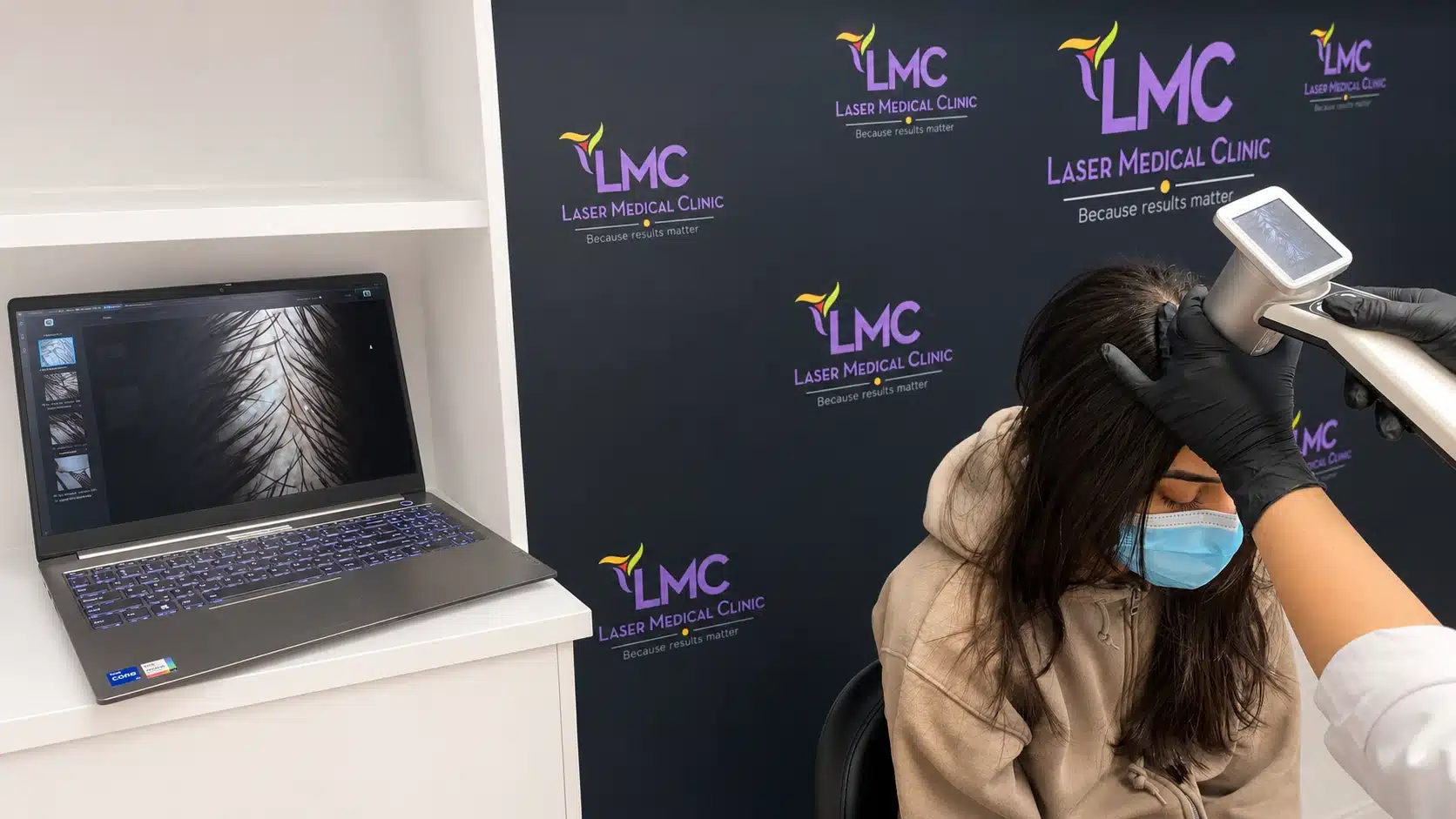 HairMetrix AI scalp analysis at LMC Laser Medical Clinic in Richmond Hill
