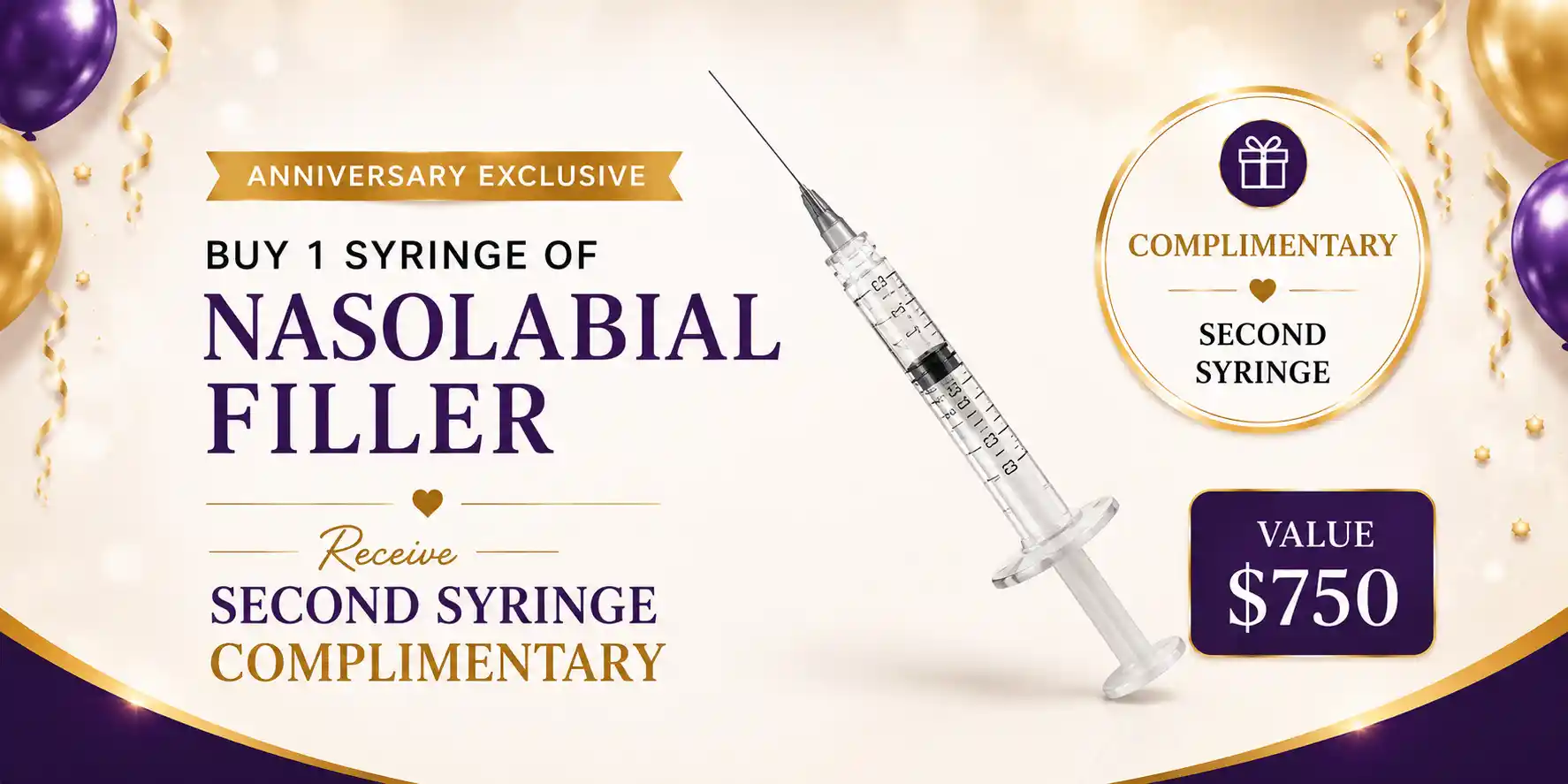 Nasolabial fold filler Toronto promotion buy one syringe get one syringe complimentary at LMC Laser Medical Clinic