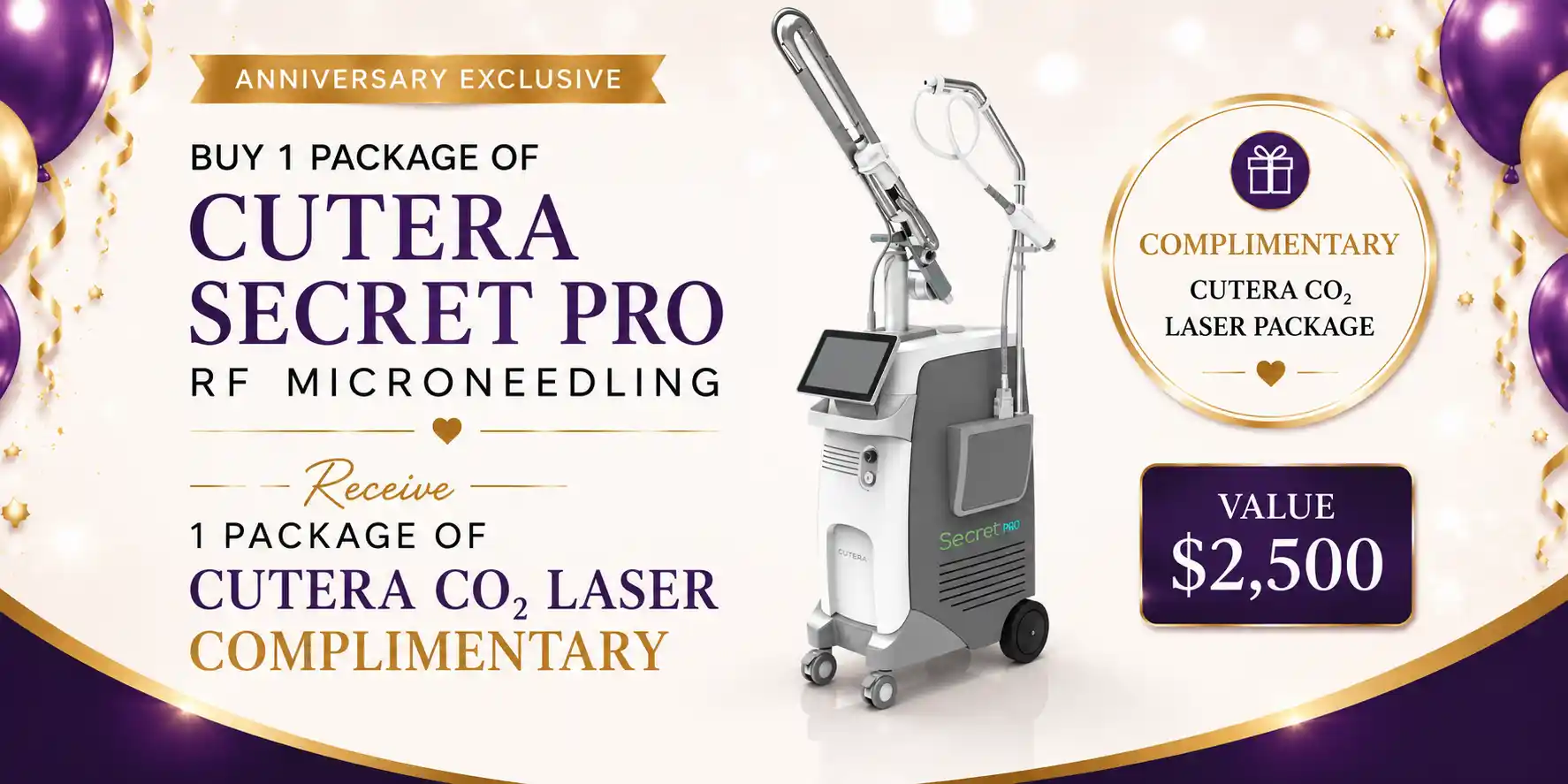 Secret PRO RF Microneedling Toronto promotion with complimentary Cutera CO2 Laser package at LMC Laser Medical Clinic